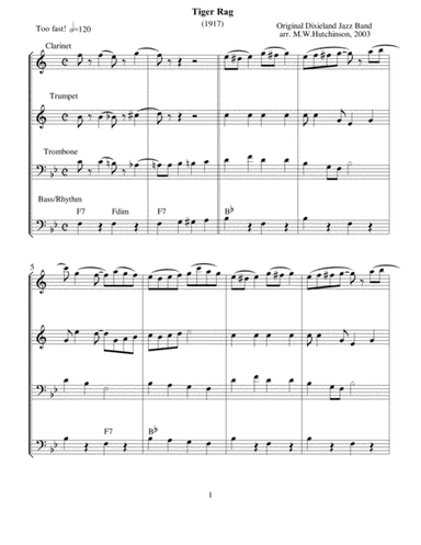 Tiger Rag (arr. Michael W. Hutchinson)