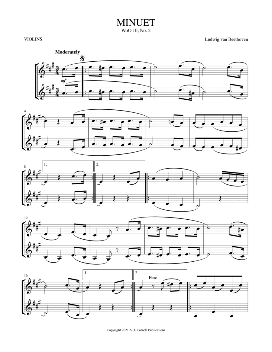 Minuet, WoO 10, No. 2 (arr. Mark Phillips)