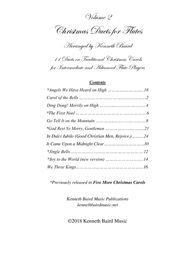 Christmas Duets, Volume 2, for Flutes (arr. Kenneth Baird)