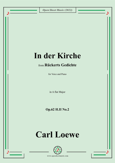 Loewe-In der Kirche,Op.62 H.II No.2,in A flat Major (arr. OSM Press)
