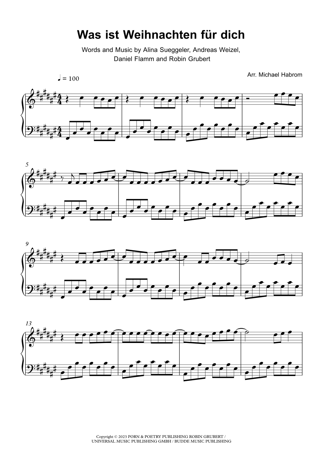 Was Ist Weihnachten Fuer Dich (arr. Michael Habrom)