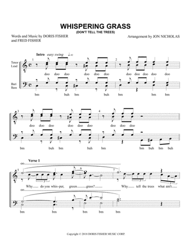 Whispering Grass (don't Tell The Trees) (arr. Jon Nicholas)