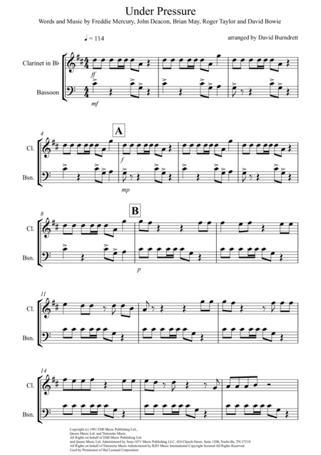 Under Pressure (arr. David Burndrett)