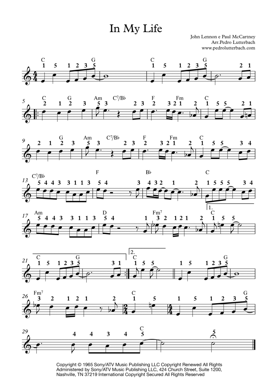 In My Life (arr. Pedro Lutterbach)