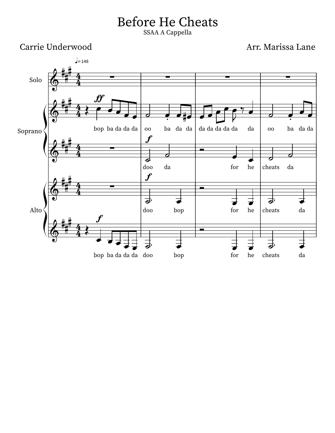 Before He Cheats (arr. Marissa Lane)