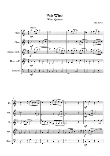 Fair Wind - Wind Quintet
