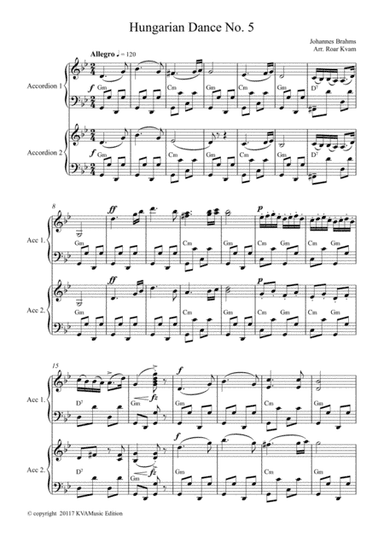 Brahms: Hungarian Dance No. 5 (Accordion Duet) (arr. Roar Kvam)