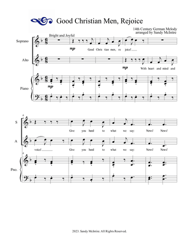Good Christian Men, Rejoice (arr. Sandy McIntire)