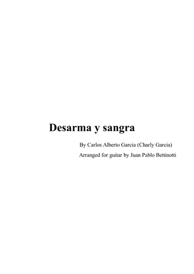 Desarma Y Sangra (arr. Juan Pablo Bettinotti)