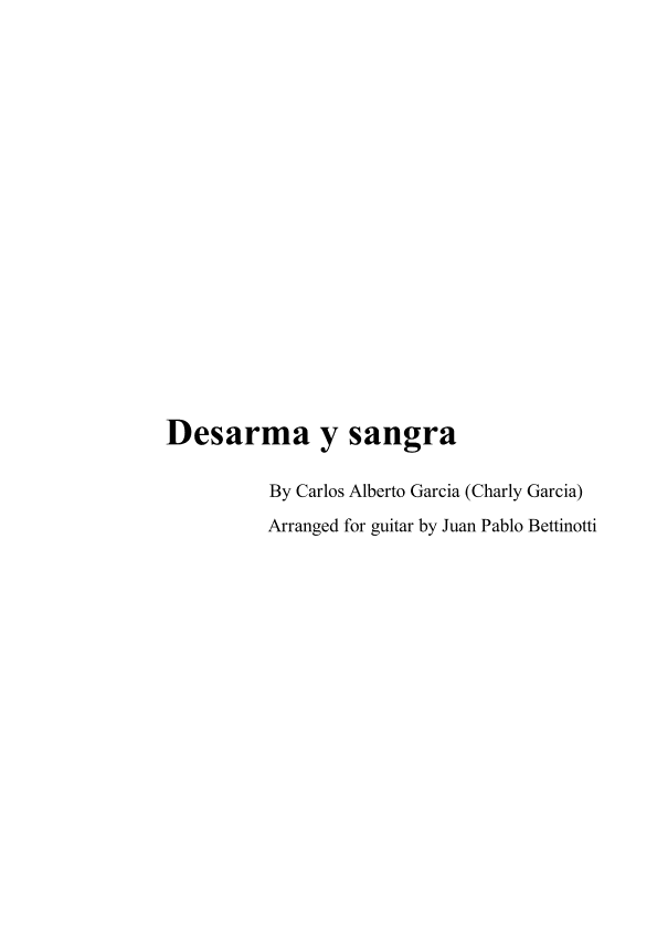 Desarma Y Sangra (arr. Juan Pablo Bettinotti)