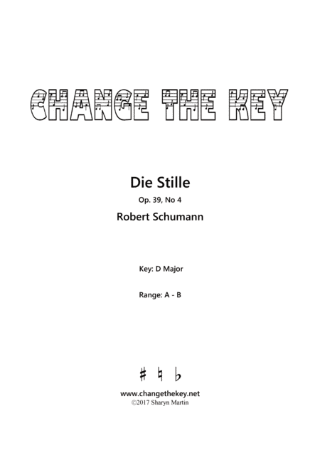 Die Stille - D Major (arr. Change the Key)