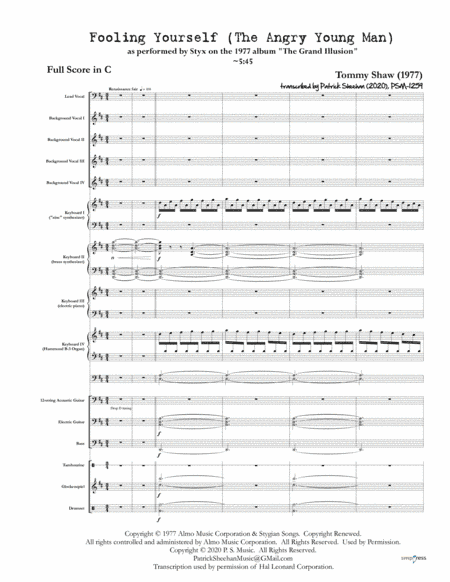 Fooling Yourself (the Angry Young Man) (arr. Patrick Sheehan)