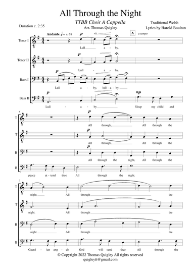 All Through The Night (arr. Thomas Quigley)