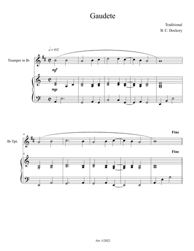 Gaudete (Trumpet Solo with Piano Accompaniment) (arr. B. C. Dockery)