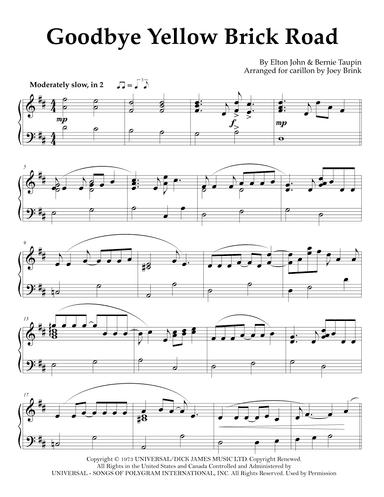 Goodbye Yellow Brick Road (arr. Joey Brink)