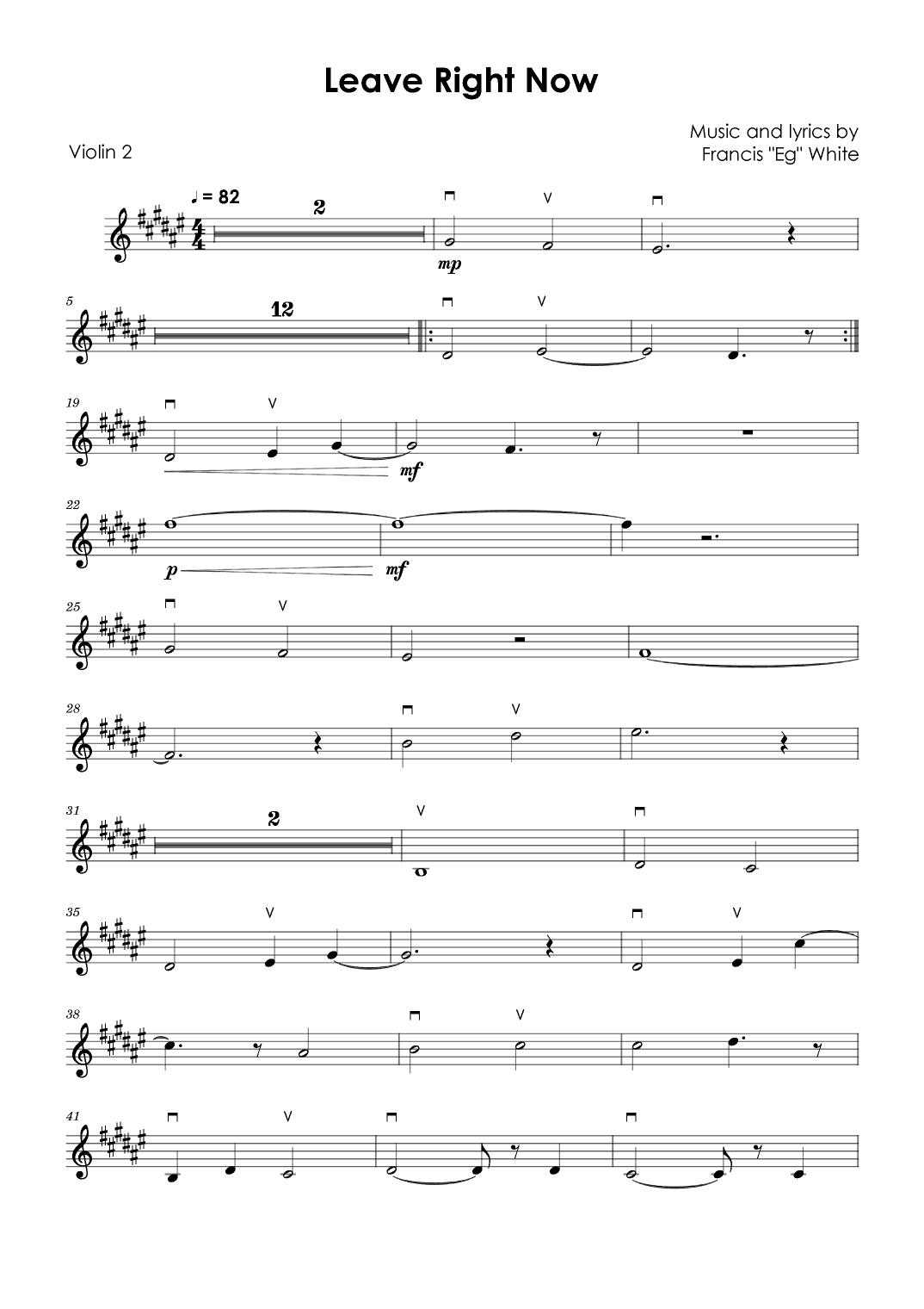 Leave Right Now (arr. David Lartey)