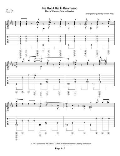 I've Got A Gal In Kalamazoo (arr. Steven King)