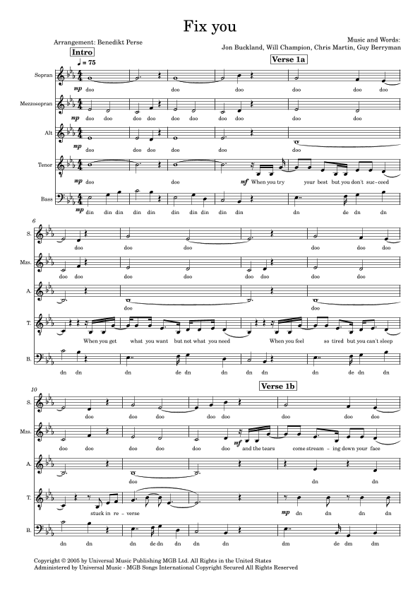 Fix You (arr. Benedikt Perse)