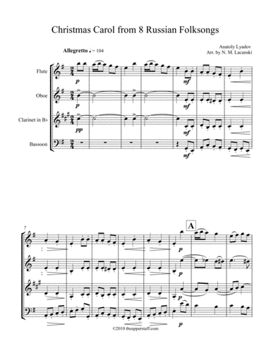 8 Russian Folksongs Christmas Carol (arr. Nick Lacanski)