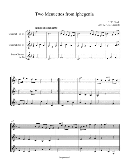 Two Menuettos from Iphegenia (arr. Nick Lacasnki)