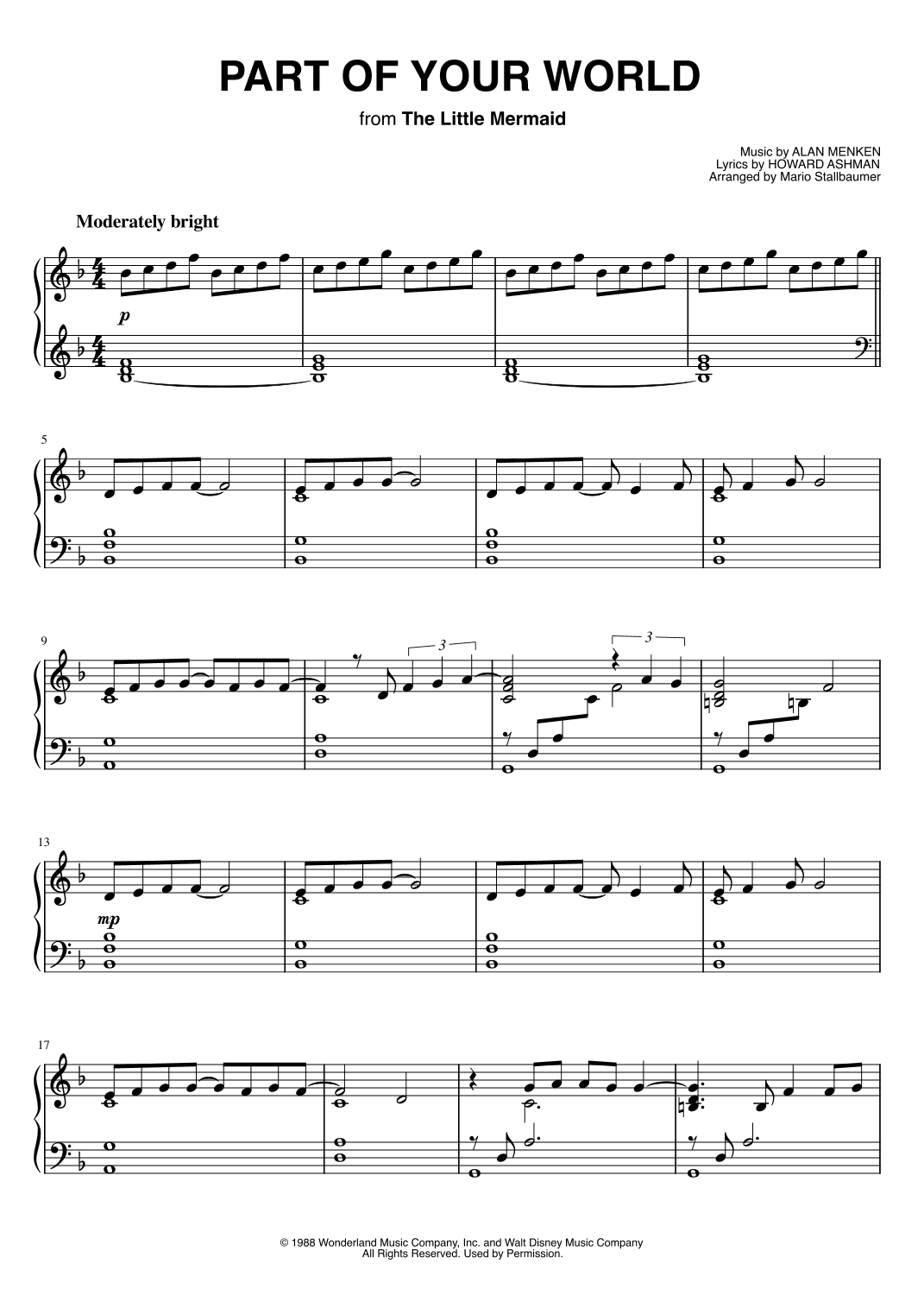 Part Of Your World (arr. Mario Stallbaumer)