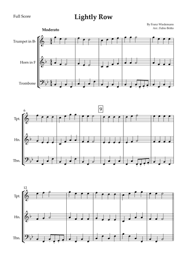 Lightly Row for Brass Trio (arr. Fabio Britto)