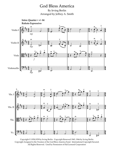 God Bless America ® (arr. Jeffrey A. Smith)
