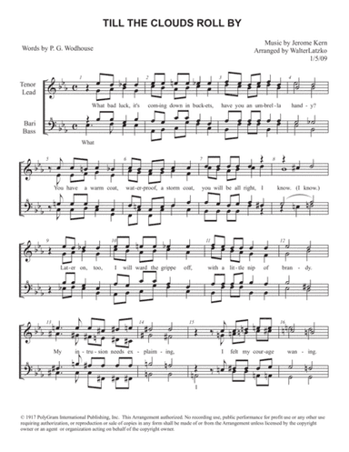 TILL THE CLOUDS ROLL BY (arr. Walter Latzko)