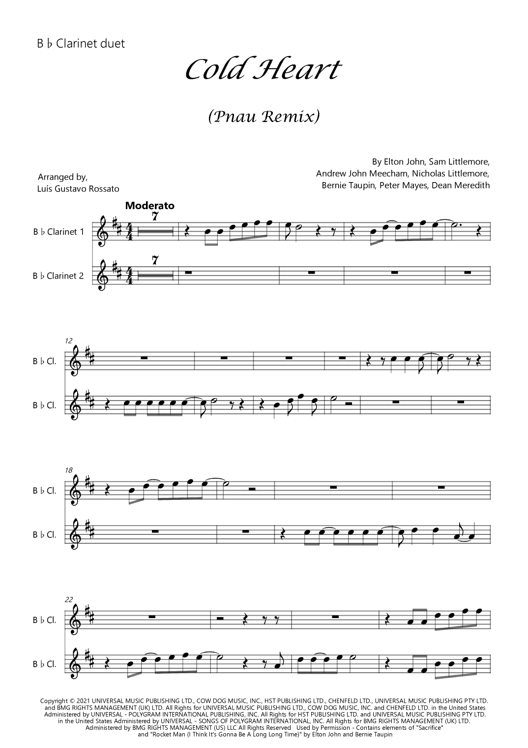 Cold Heart (pnau Remix) (arr. Luís Gustavo Rossato)