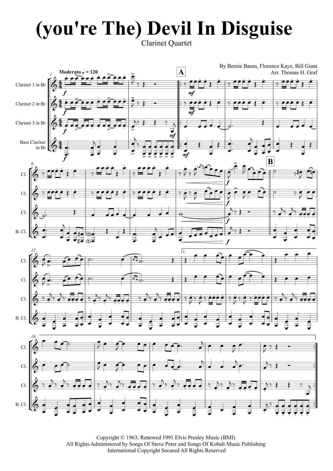 (you're The) Devil In Disguise (arr. Thomas H. Graf)