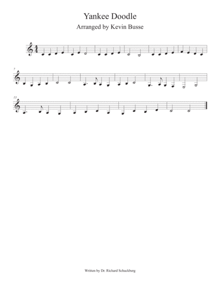 Yankee Doodle (Easy key of C) - Violin (arr. Kevin Busse)