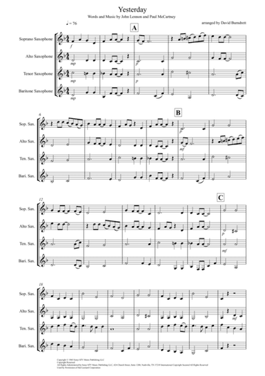 Yesterday (arr. David Burndrett)