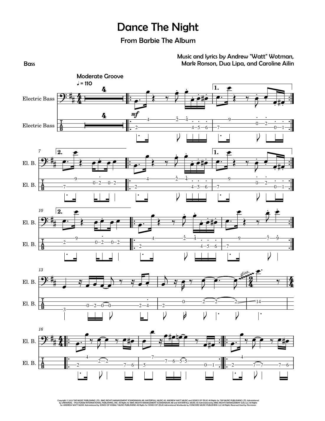Dance The Night (arr. David Lartey)