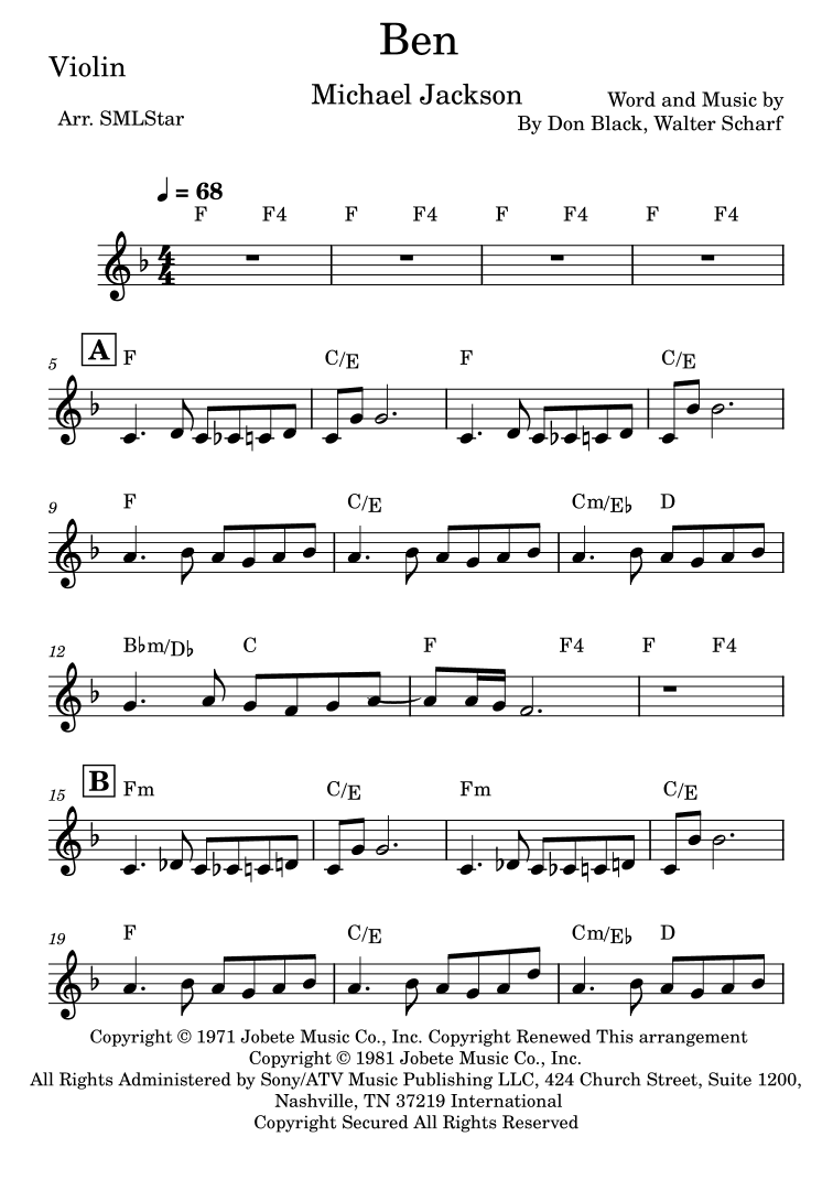 Ben (arr. SMLStar)