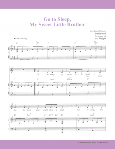 Go to Sleep My Sweet Little Brother (arr. Hal Wright)
