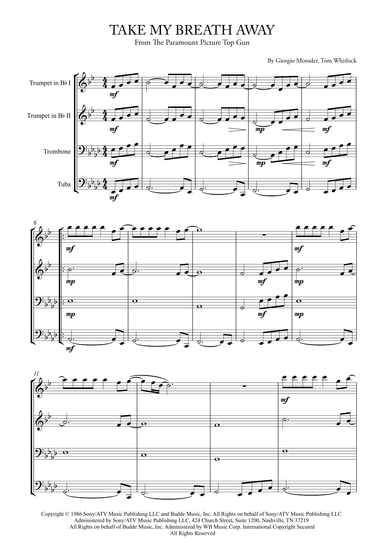 Take My Breath Away (love Theme) (arr. Karen Gueiros)