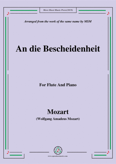 Mozart-An die bescheidenheit,for Flute and Piano (arr. MSM)