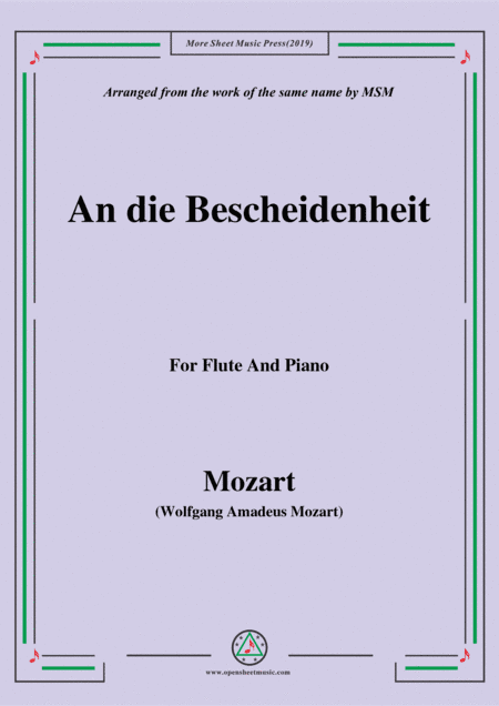 Mozart-An die bescheidenheit,for Flute and Piano (arr. MSM)