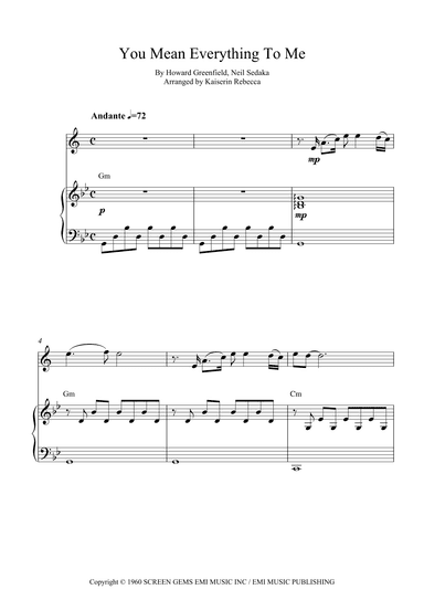 You Mean Everything To Me (arr. Kaiserin Rebecca)