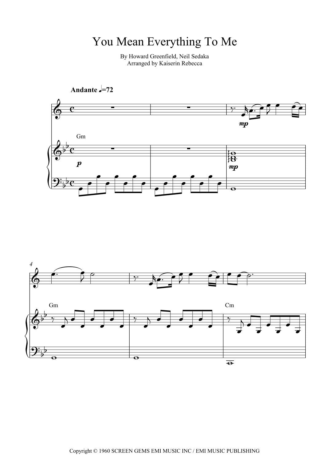 You Mean Everything To Me (arr. Kaiserin Rebecca)