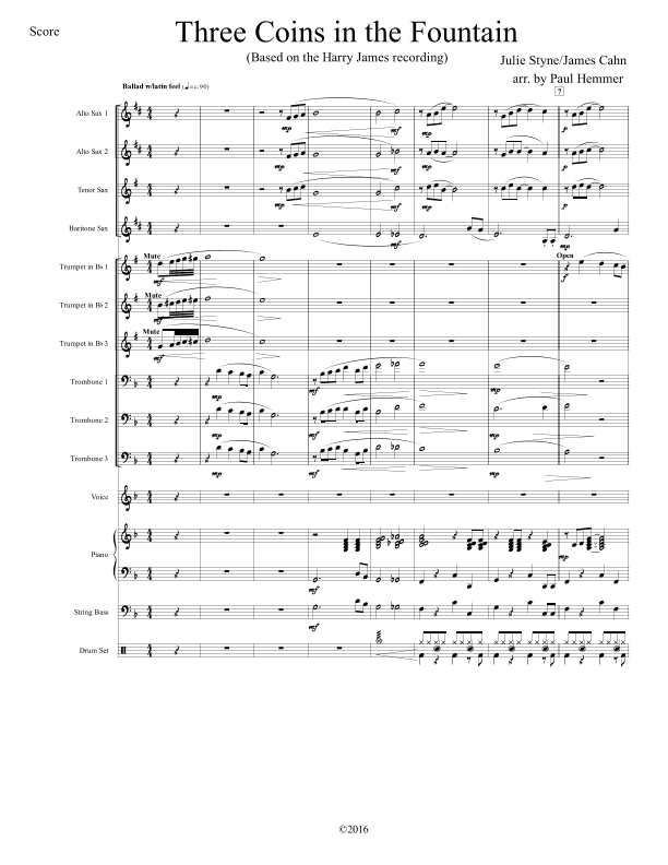 Three Coins In The Fountain (arr. Paul Hemmer)