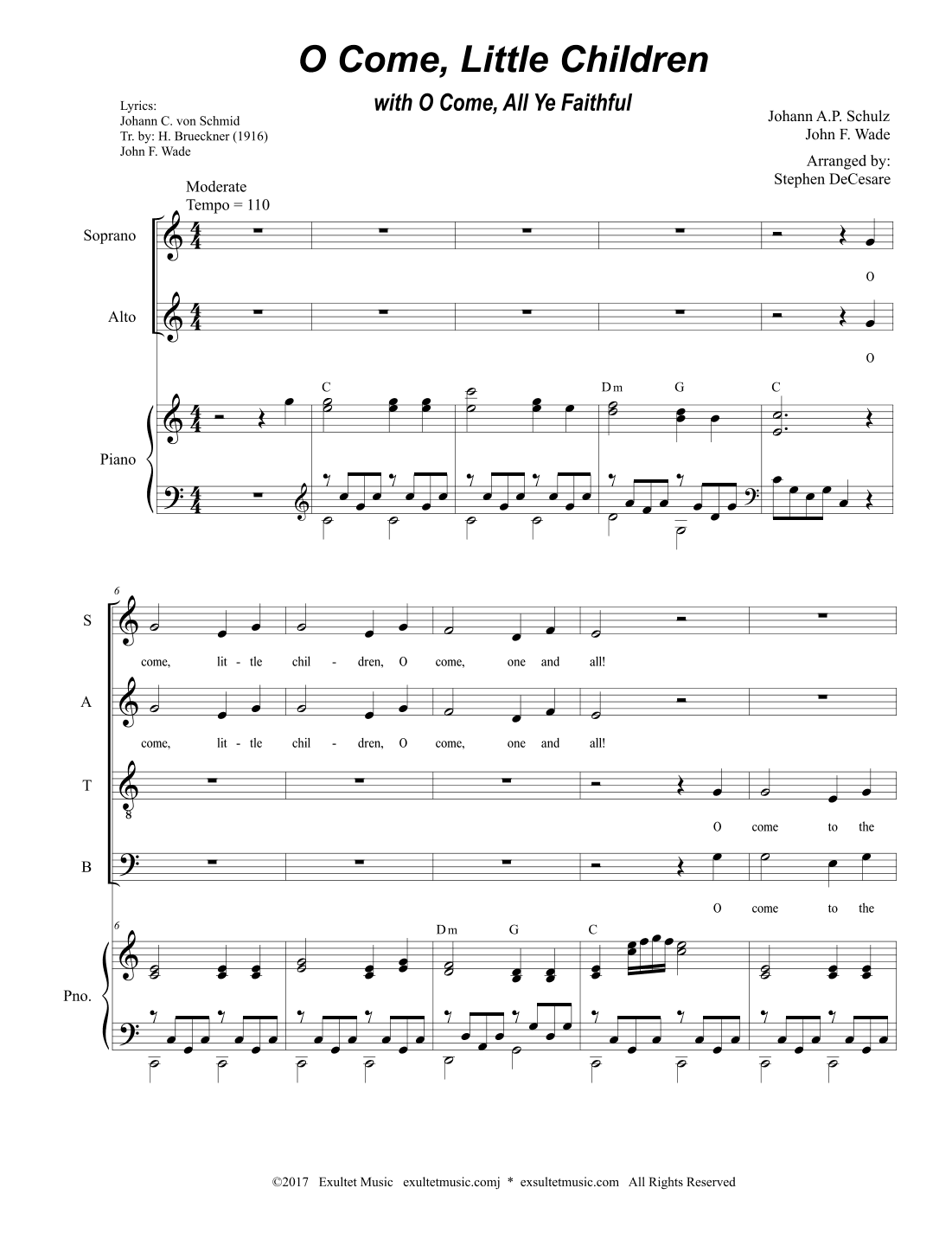 O Come, Little Children (with "O Come, All Ye Faithful") (SATB) (arr. Stephen DeCesare)