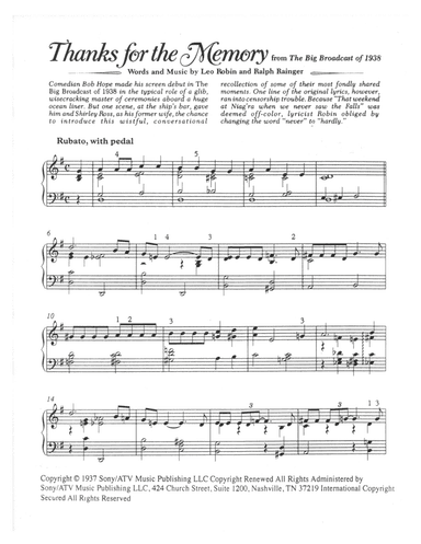 Thanks For The Memory (arr. Robert Blond)