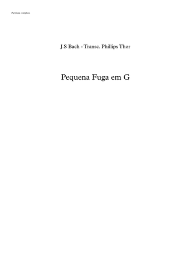 Fugue in G minor - Bach (arr. Phillips Thor Emídio)