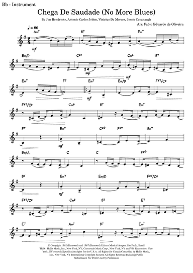 Chega De Saudade (no More Blues) (arr. Fabio Eduardo de Oliveira)