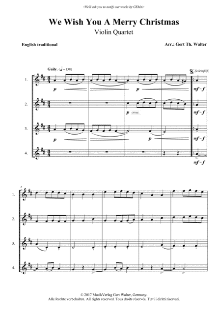 We Wish You A Merry Christmas (arr. Gert Th. Walter)
