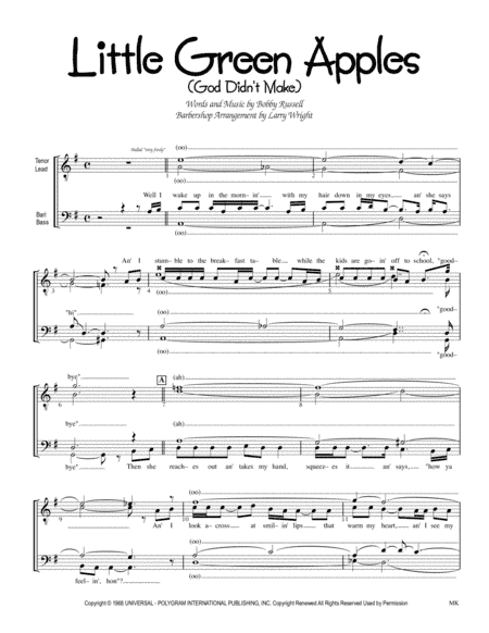 Little Green Apples (arr. Larry Wright)
