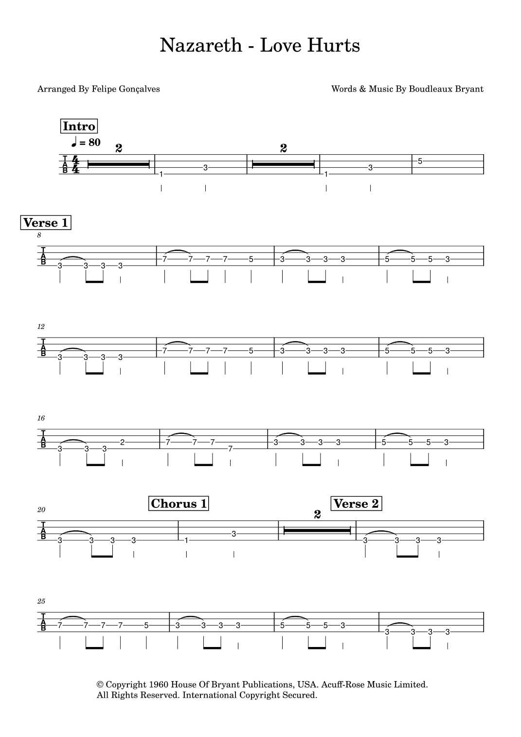Love Hurts (arr. Felipe Gonçalves)