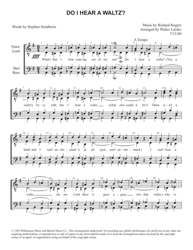 Do I Hear A Waltz? (arr. Walter Latzko)