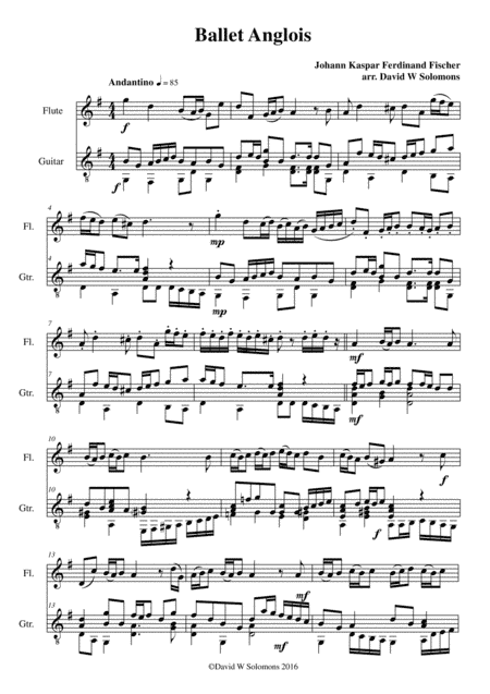 Ballet Anglois with variations for flute and guitar (arr. David Warin Solomons)